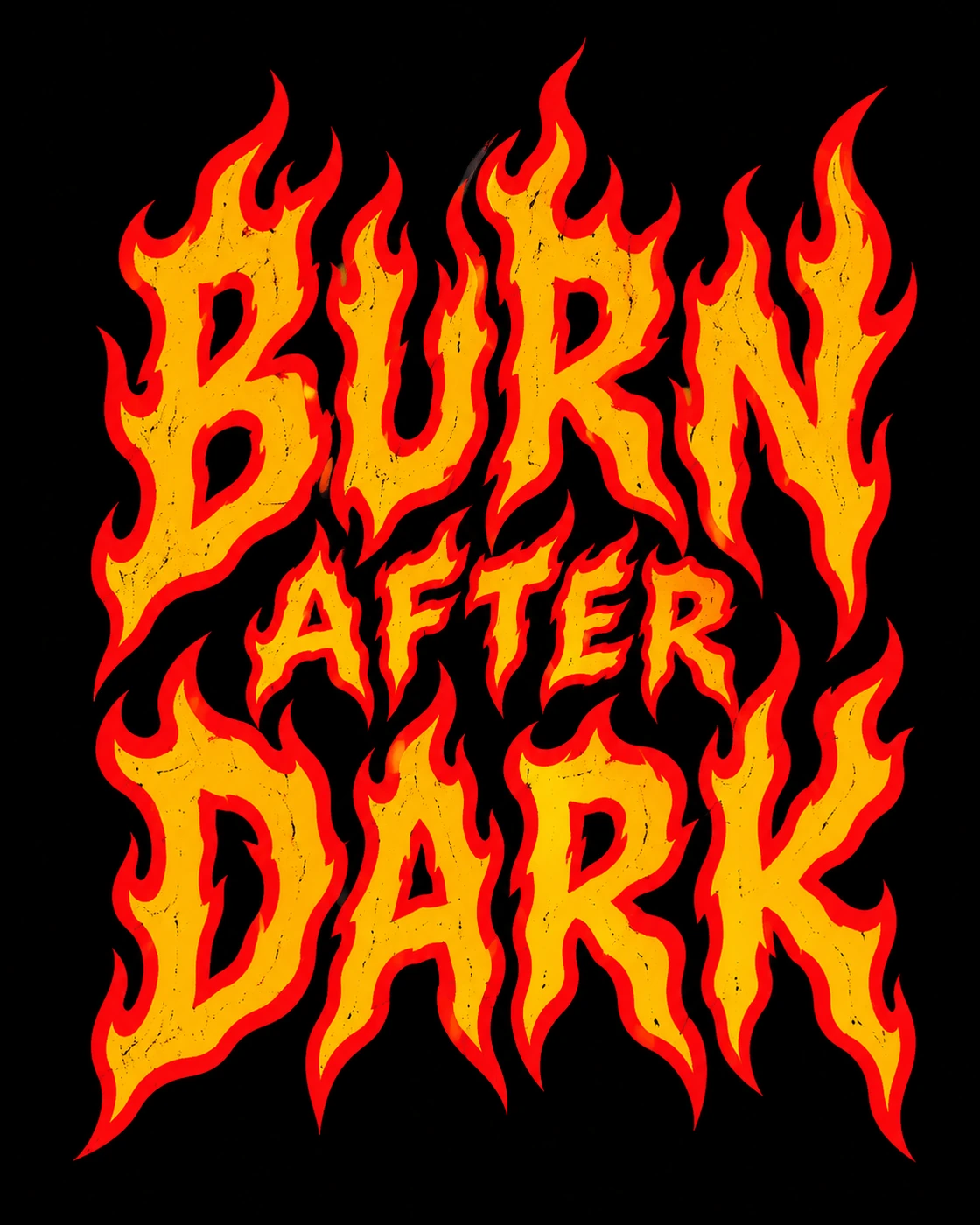 Flammenförmiges Lettering