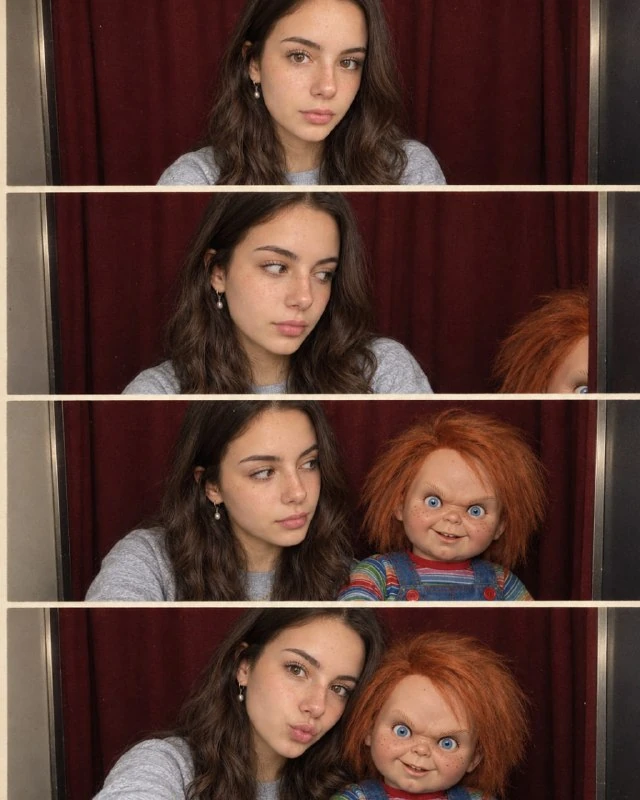Im Fotoautomaten mit Chucky