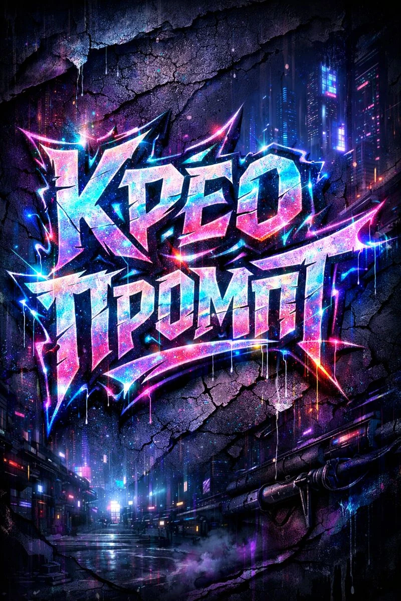 Граффити с неоновым контуром — пример из библиотеки