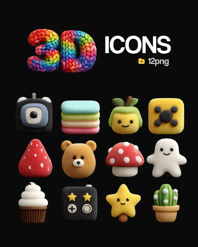 Flauschige 3D-Icons