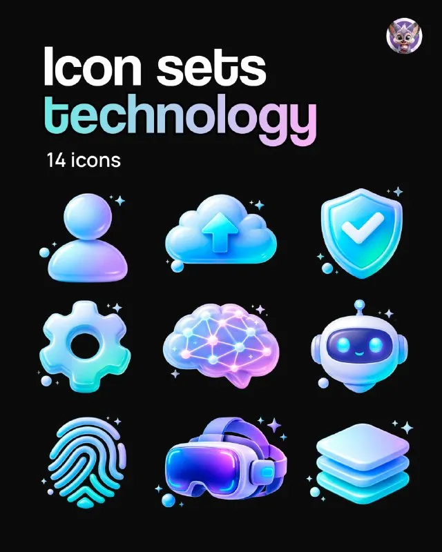 Технологичные 3D-иконки