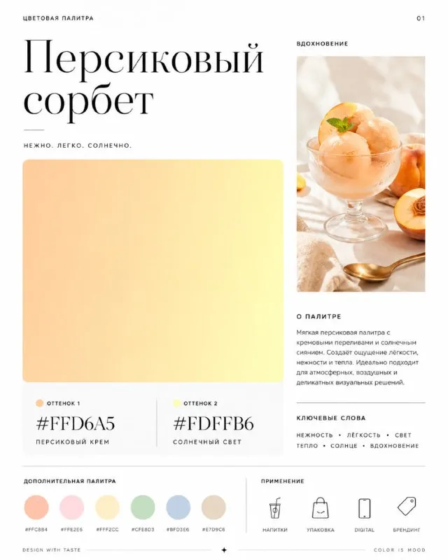 Palettes with codes and gradients