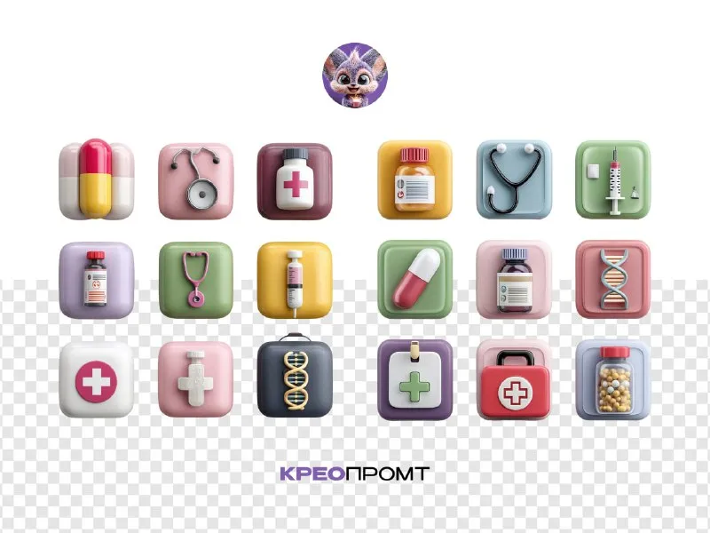Icone 3D mediche