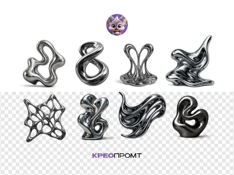 Хромовые 3D-элементы